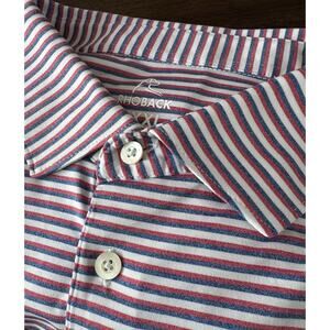 Rhoback Spacious Skies Polo Golf Shirt Red White Blue Stripe Flag Men's XXXL 3XL